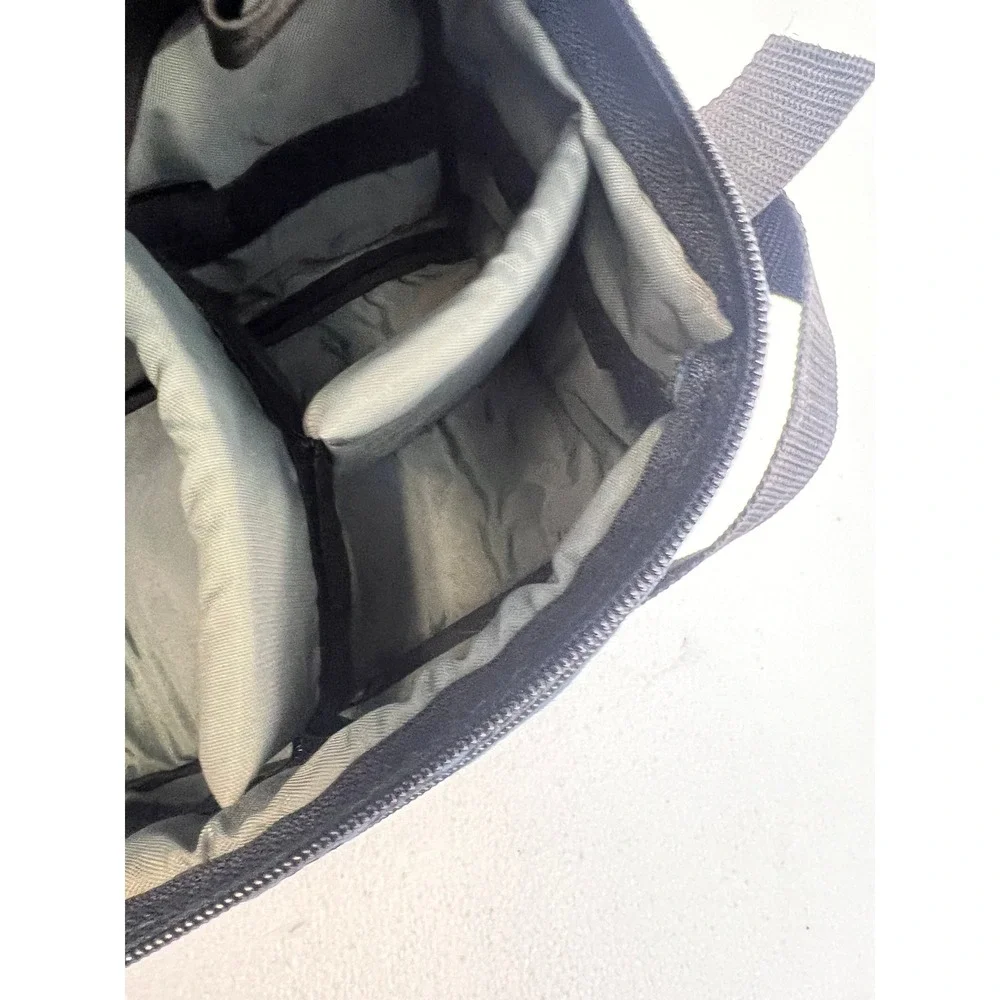 LL Bean Vintage Camera Bag Navy Blue Padded Canvas Shoulder Strap Freeport Maine